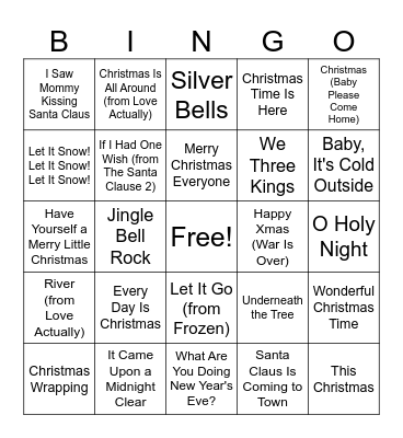 Holiday Bingo Card