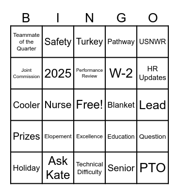 BHC Forum Bingo Card