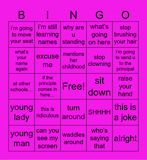 burton bingo Card