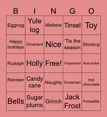 Happy Holidays Bingo Card