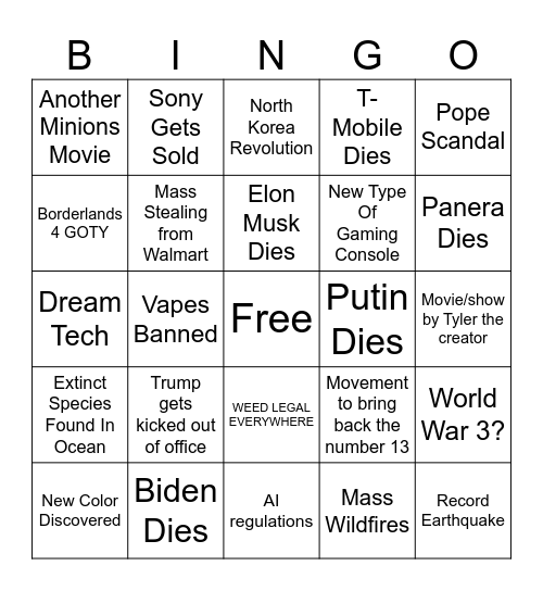 2025 BINGO Card