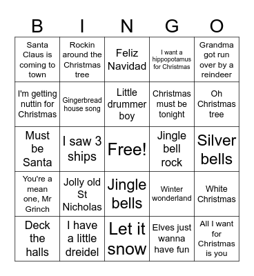 Music Bingo Card