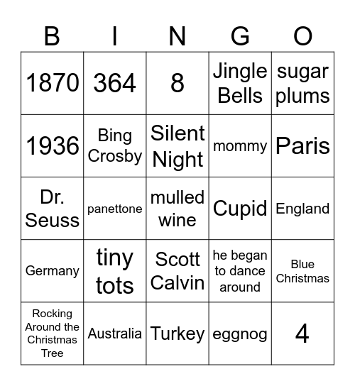 Christmas Chaos Bingo Card