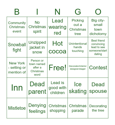Hallmark Movie 🎄 Bingo Card