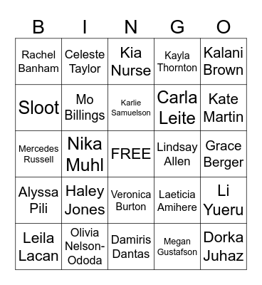 Golden State Valkyries Bingo Card