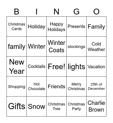 Christmas BINGO Card