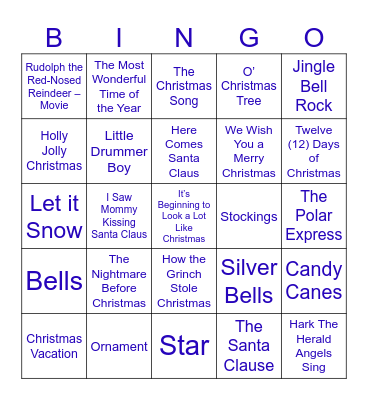 Holiday Bingo Card