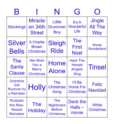 Holiday Bingo Card