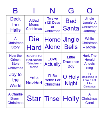 Holiday Bingo Card