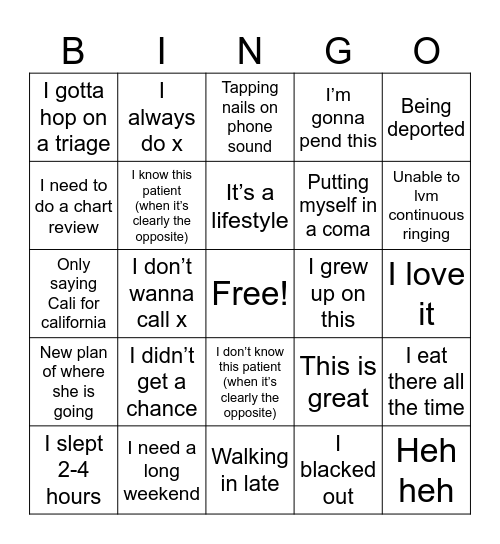 Karen Bingo Card