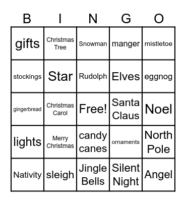 Christmas Bingo Card