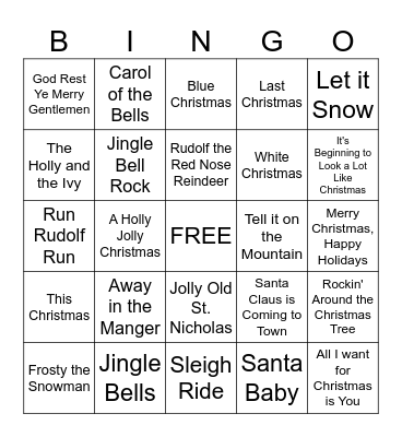 Pop Christmas Bingo Card