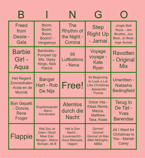 KERST '24 Bingo Card