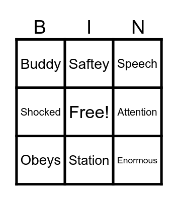 Office Buckle and Gloria Bingo Card