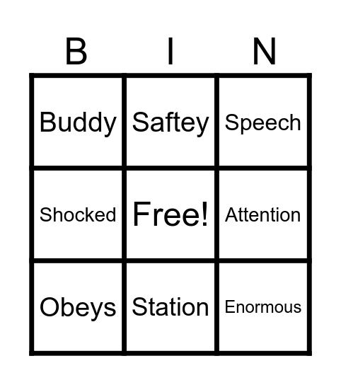 Office Buckle and Gloria Bingo Card