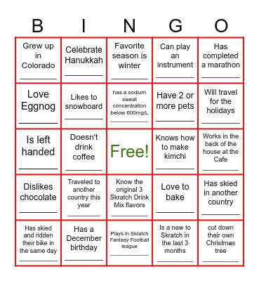 Find Someone Who.... Bingo Card