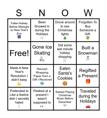 ERM Holiday Bingo Card