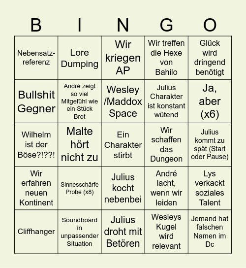 DSA-Bingo Jaffa Bingo Card