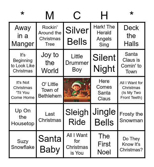 Santa's Workshop Playlist Bingo Card