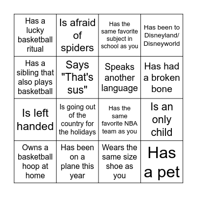 Tri-City Basketball Bingo Card