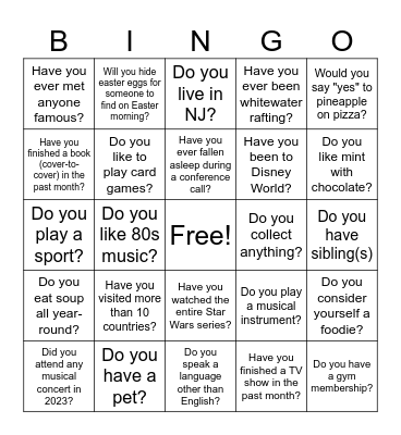 Welcome to NCTSTA! Bingo Card