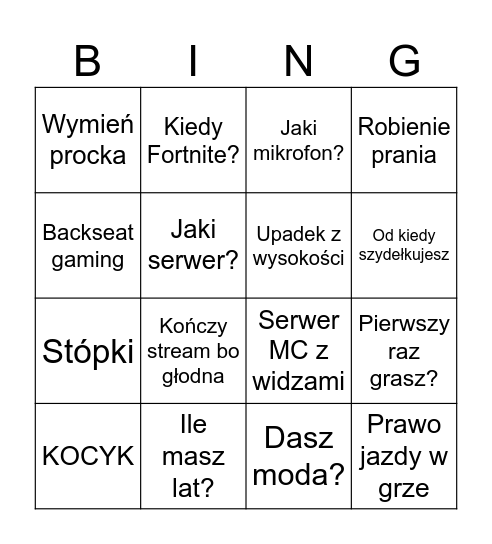 PupuBingo Card