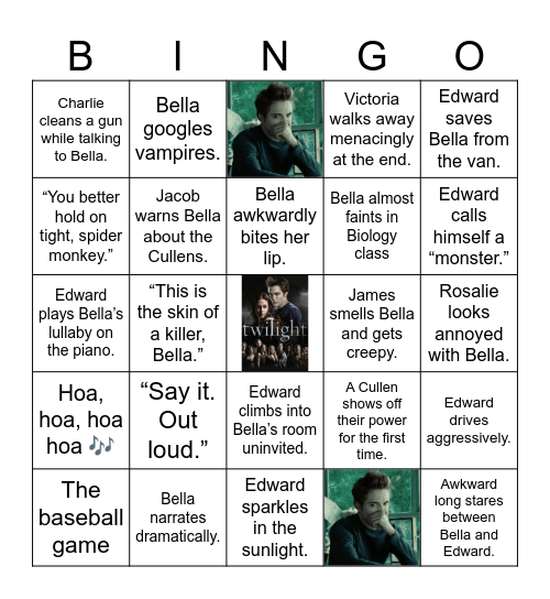 TWILIGHT Bingo Card