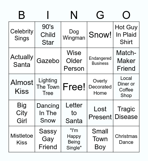 Tap Room Hallmark Bingo Card