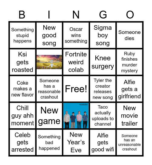 December bingo Card