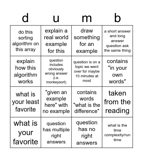 emrich study guide bingo Card