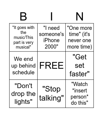 Tucker bingo Card