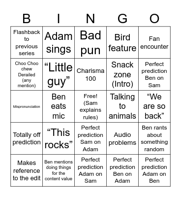 Jet Lag Bingo Card