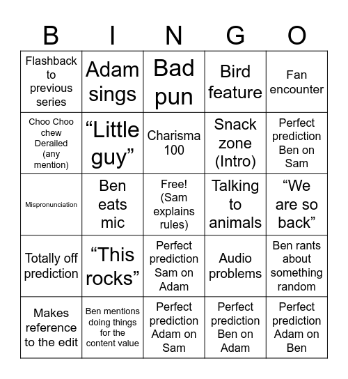 Jet Lag Bingo Card