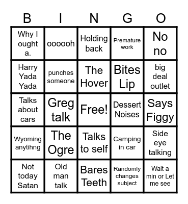Frankisms Bingo Card