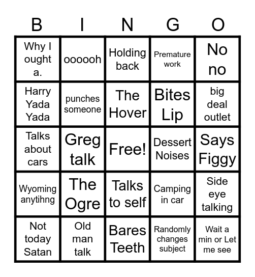 Frankisms Bingo Card