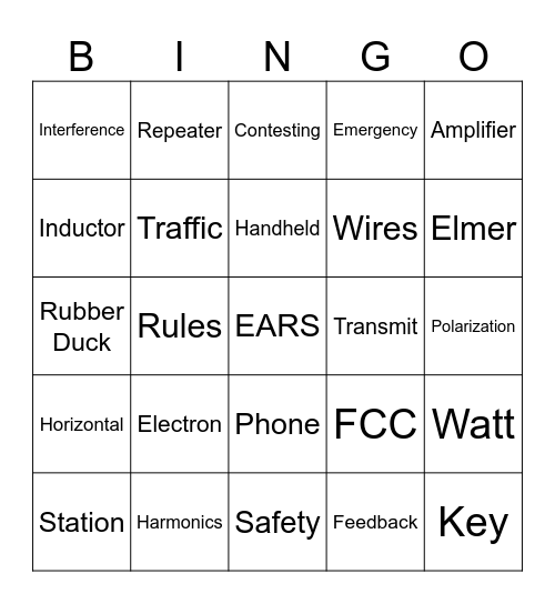 EARS Christmas Dinner Bingo Card
