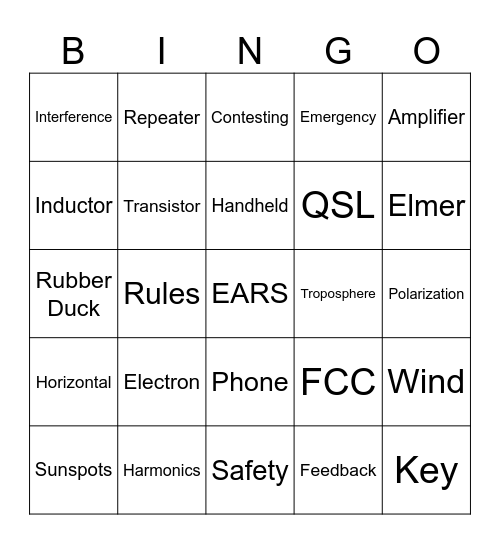 EARS Christmas Dinner Bingo Card