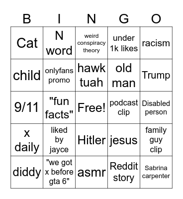 ig reel bingo Card