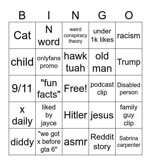 ig reel bingo Card