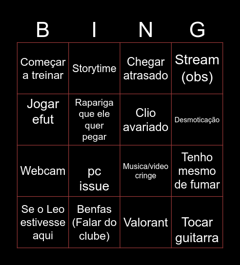 Rosas bingo Card