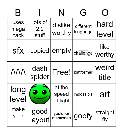 GD RECENT TAB BINGO Card