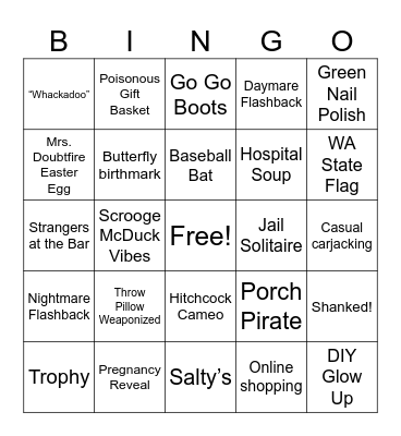 Movie Party Bingo Card