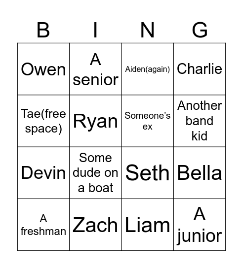 Lily’s dating life Bingo Card