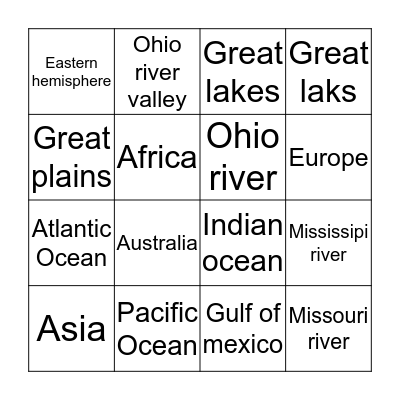 Geographybingo Card