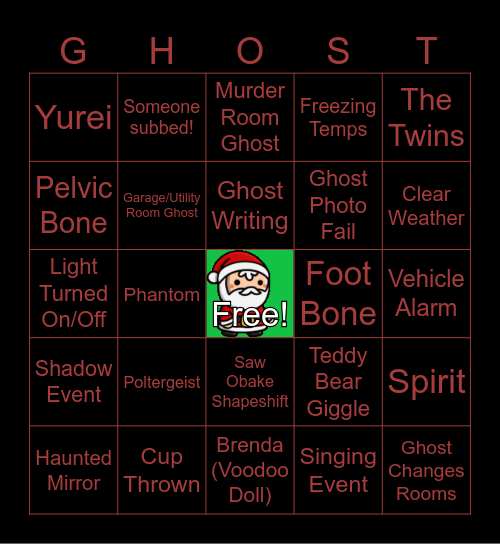 Phasmo Bingo! Bingo Card