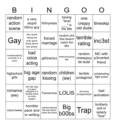 CRUNCHYROLL BINGO Card