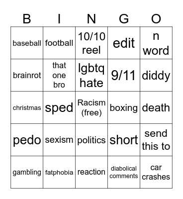 Reels Bingo Card