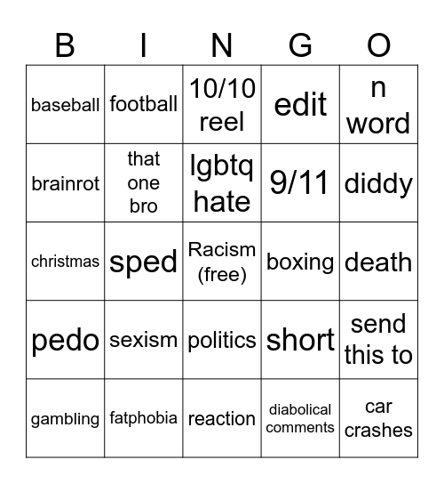 Reels Bingo Card