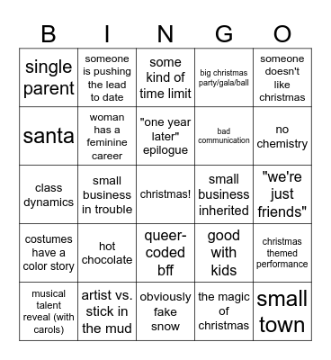 hallmark christmas movies Bingo Card