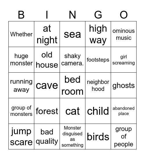 on halloween there with be a Bingo Card